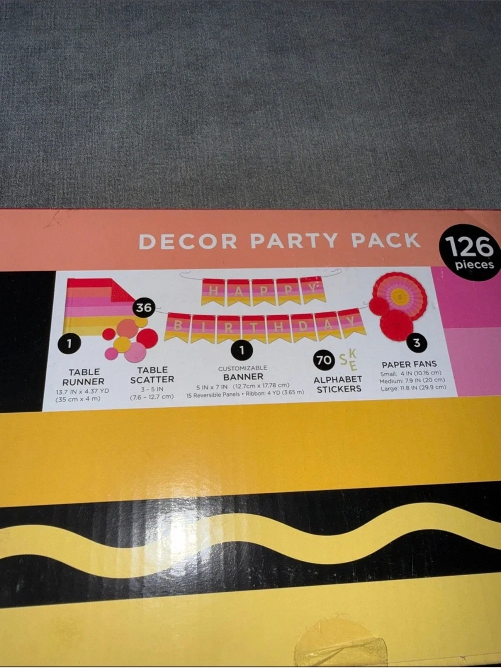 Hallmark x Crayola Color Pop Decor Party Pack - Scarlet Red, Yellow, & Pink